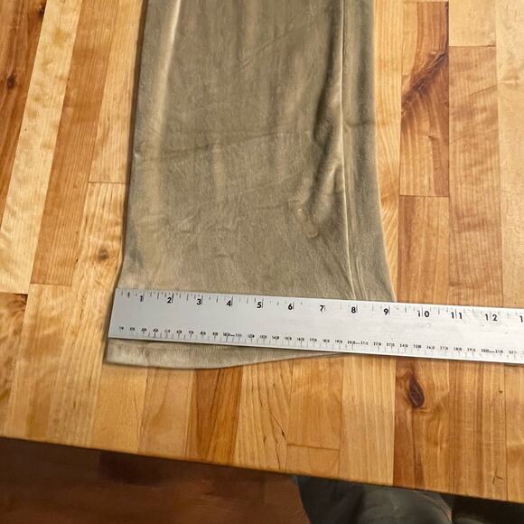 SKIMS Pants Kim Kardashian Velour Track High Rise Wide leg Lounge Gold Pockets M - Picture 6 of 12